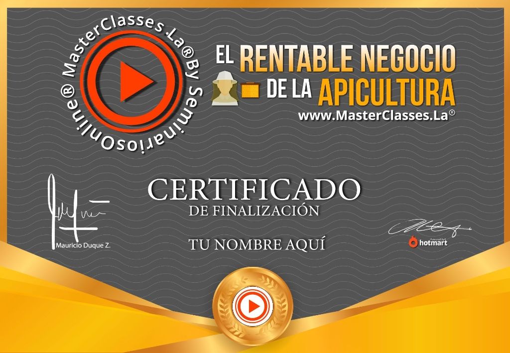 Certificado El negocio de la apicultura Certificado El negocio de la apicultura