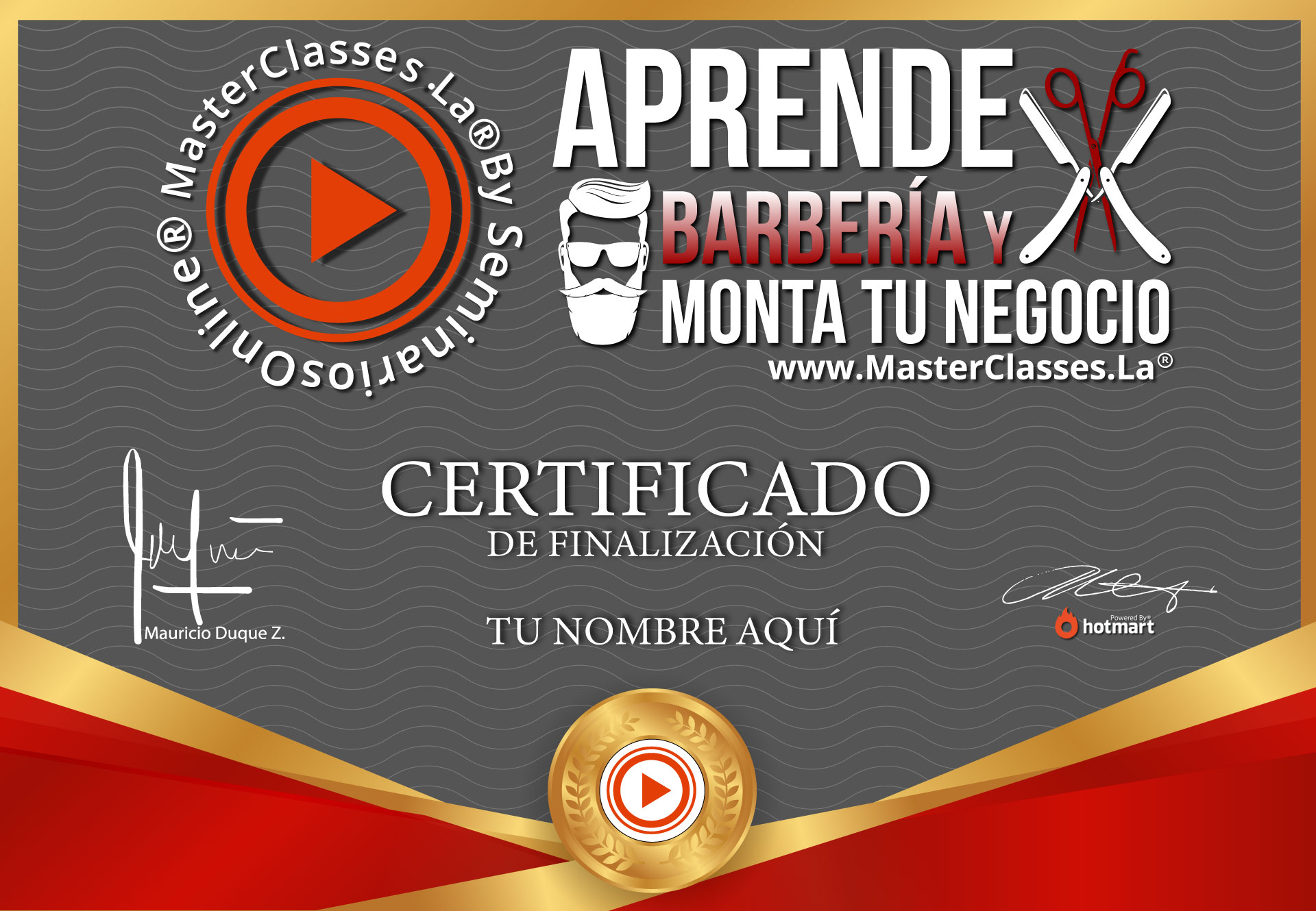 Certificado Aprende Barbería Y Monta Tu idea de Negocio Certificado Aprende Barbería Y Monta Tu idea de Negocio