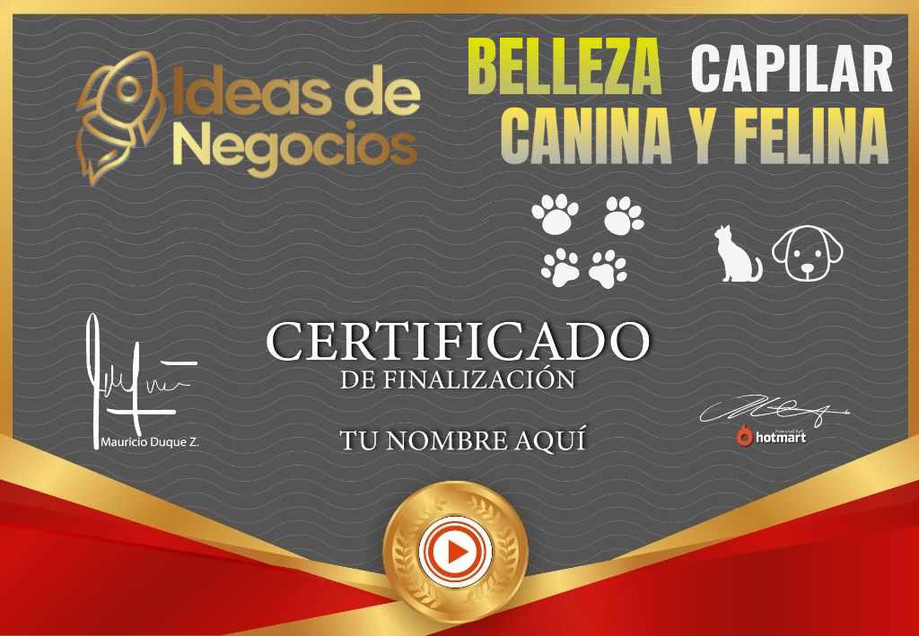 Certificado Belleza Capilar Felina y Canina como Negocio Rentable Certificado Belleza Capilar Felina y Canina como Negocio Rentable