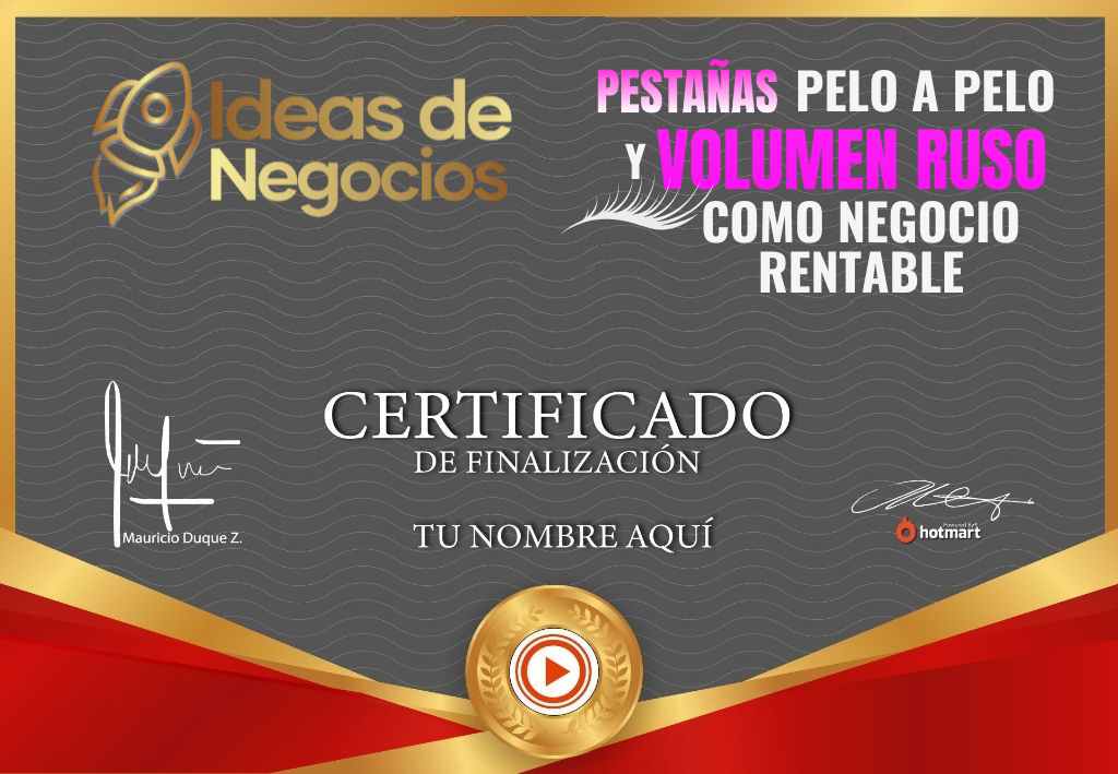 Certificado Pestanas Pelo a Pelo como Negocio Rentable Certificado Pestanas Pelo a Pelo como Negocio Rentable