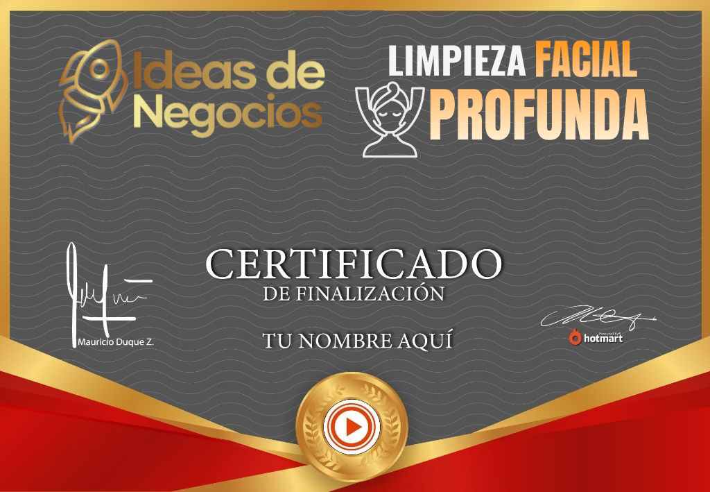 Certificado Limpieza Facial Profunda como Negocio Rentable